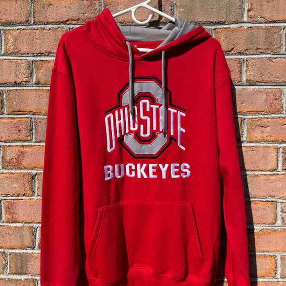 Ohio State Buckeyes Men's Large Pullover Hoodie - Red/Grey - Stadium Athletics - Picture 1 of 7